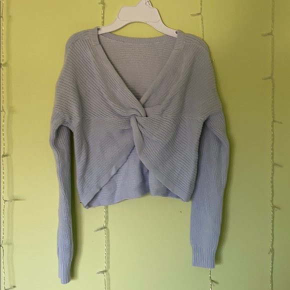 blue Hollister sweater crossed in back - Picture 2 of 3